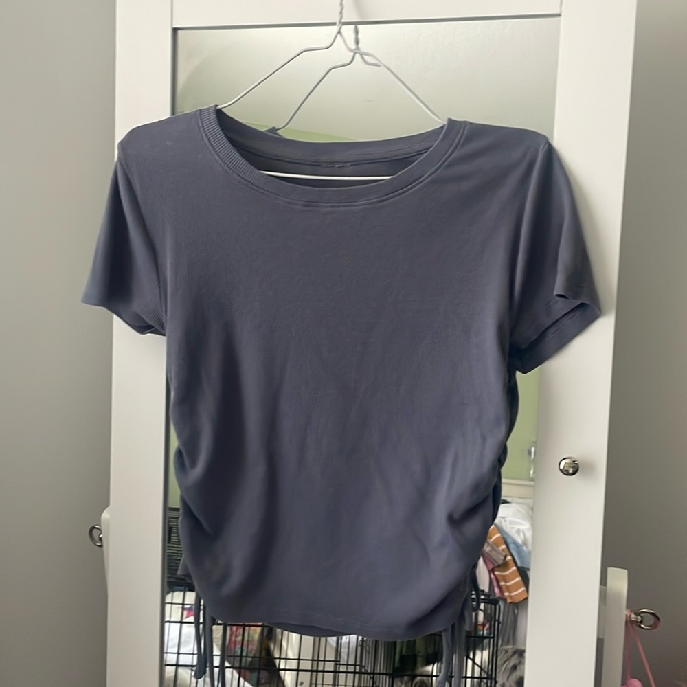 Brand: N/A, Purple, Adjustable Ruching Sides, Slightly Cropped
